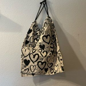 Hallmark heart print drawstring bag